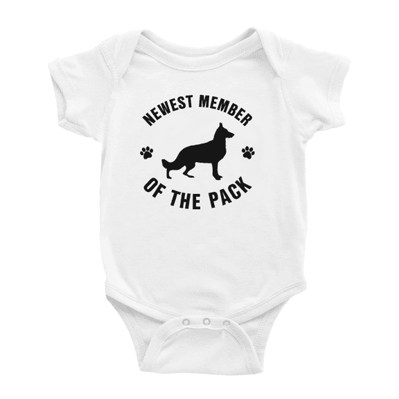 Newest Member of The Pack German Shepherd Dog Funny Baby Jumpsuits