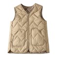 thumbnail image 2 of Naotn Quilted Zip Up Vest for Women Thermal Lightweight V Neck Jackets Travel Fall Outfits with Front Pockets, 2 of 6