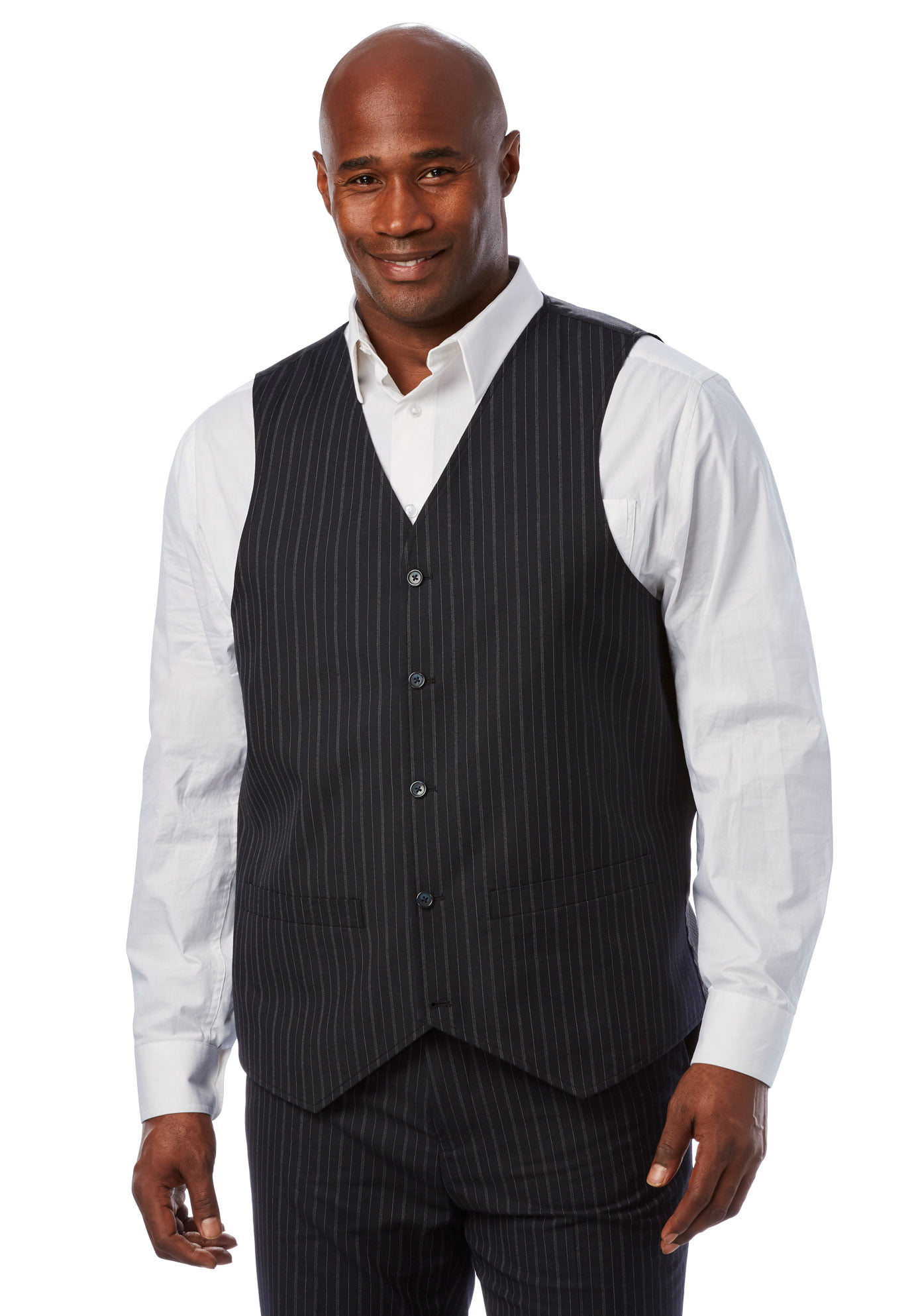 KS Signature by Kingsize Mens Big & Tall Easy Movement 5-Button Suit Vest 