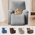 thumbnail image 5 of Rosnek Jacquard Recliner Slipcover with Pockets Stretch Couch Covers Chair Cover Furniture Protector, Light Gray, 5 of 7