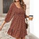 thumbnail image 1 of WILLBEST Vestidos de Dama para Mujer, Vestidos de Primavera y Verano, Estilo Bohemio, con Flores, Cuello Cuadrado, Fruncido, Manga 3/4, Informal, Corte A, Minivestido con Vuelo Grande, 1 of 3