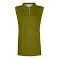 thumbnail image 4 of MIXUE Boho Tops For Women Summer Solid Color Lapel Button Down Sleeveless Sports Casual Vest Basic Pullover Shirts For Women T-shirts Streetwear,Green,XXXL, 4 of 5