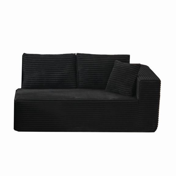 Fabric Sectionals Modular Sectional Couches for Living Room: Right Long Seat (Black) ,SF502CBK,Reclining Sectionals