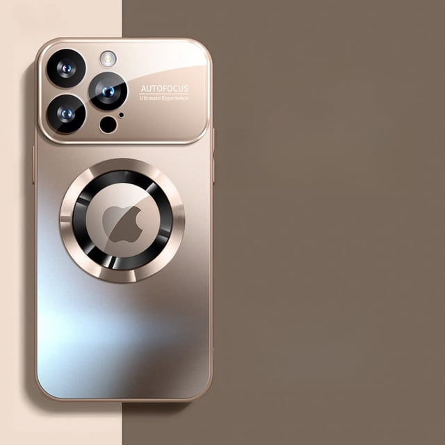 Funda de teléfono de lujo de titanio metálico mate para iPhone 16, 15, 14, 13, 12 y 11 Pro Max Plus, con carga inalámbrica magnética, cristal a prueba de golpes y protección para lente de cámara.