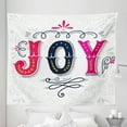 thumbnail image 1 of Joy Tapestry, Retro Vibrant Joy Calligraphy on Victorian Baroque Ornate Classic Backdrop, Fabric Wall Hanging Decor for Bedroom Living Room Dorm, 5 Sizes, Indigo Hot Pink Grey, by Ambesonne, 1 of 1