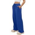 thumbnail image 5 of Jsaierl Womens Sweatpants Wide Leg Baggy Elastic Waist Trousers Travel Drawstring Comfy Jogger Pants with Pockets, 5 of 9