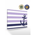 thumbnail image 2 of Anchor Purple Wall Art for Living Room,Canvas Picture Wall Decor for Bathroom Bedroom,Modern Navy Blue White Striped Nautical Painting Artwork for Office Kitchen Hallway Dining Room Decor 20"x24", 2 of 8
