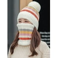 thumbnail image 4 of CoCopeaunts Women Pom Beanie Hat Scarf Set Girls Winter Knit Hat Warm Slouchy Ski Skull Cap Scarf Set, 4 of 7