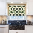 thumbnail image 5 of Yayeee Kitchen Curtains Tier Pair Light Filtering 27"x36" Rod Pocket Short Cafe Window Panel, Green Circle, 5 of 7