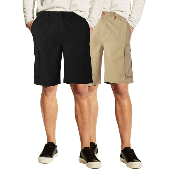 Hat and Beyond Mens Lightweight Active 2-Pack Work Multiple Pocket Cotton Cargo Shorts