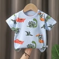 thumbnail image 2 of Zshosam Boys' Tops, Tees & Shirts Toddler Baby Boy Clothes Boy Printed Short Sleeve T-Shirt Tops Tee Kids Summer Clothes Size 8 12 Months,(Sky Blue 8-12 Months), 2 of 8