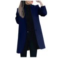 thumbnail image 3 of outfmvch jackets for women artificial wool coat trench jacket ladies warm long overcoat outwear womens tops cardigan for women womens sweaters navy, 3 of 7