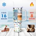thumbnail image 4 of 40oz Colorful Dot Aesthetic Design Stainless Steel Flip Straw Tumbler Spill Proof Travel Cup Double Wall Vacuum Insulated Coffee Mug with Top Handle, 4 of 6