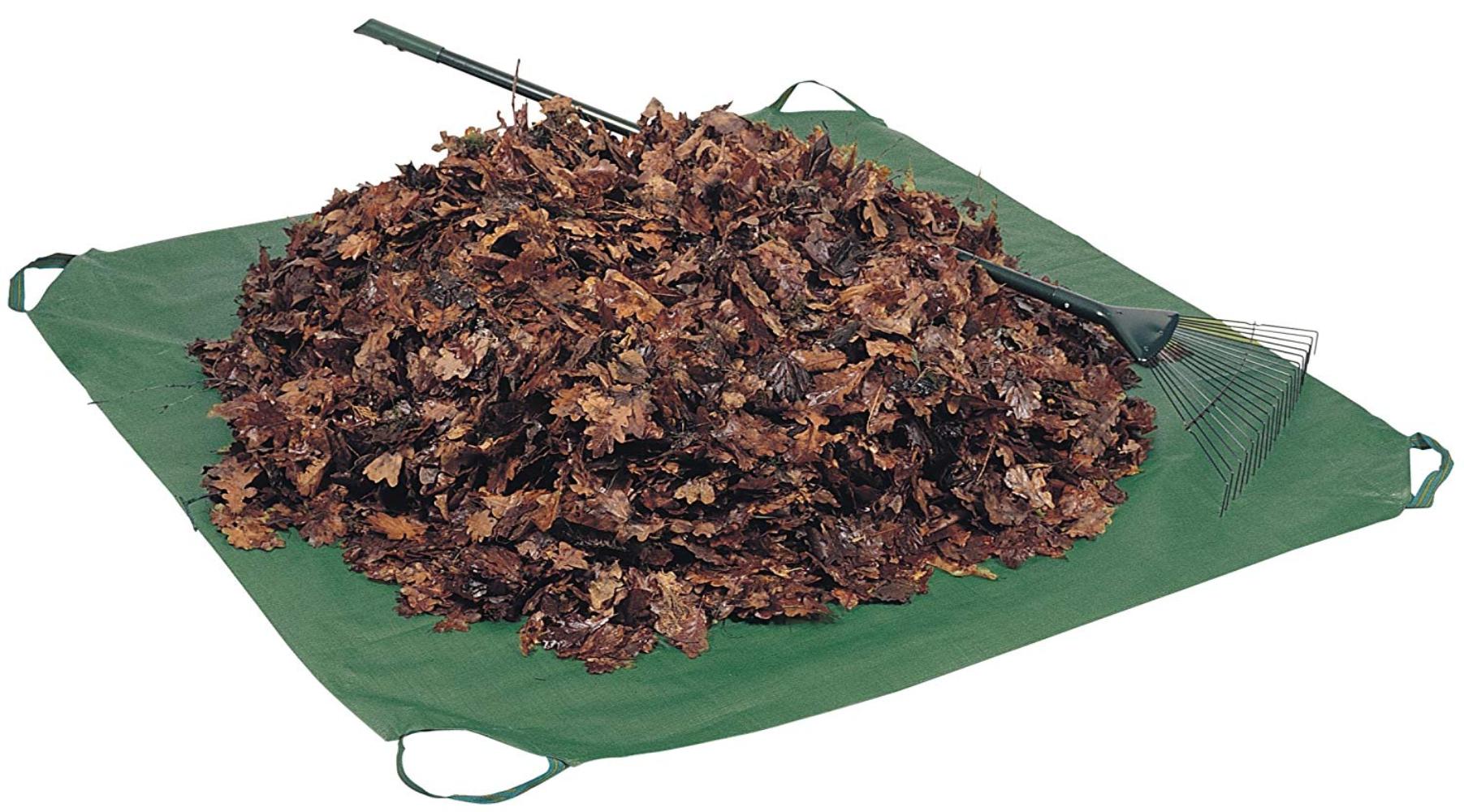 Yard Waste Tarp With Corner Handles, 84" x 84", Green, Has four strong