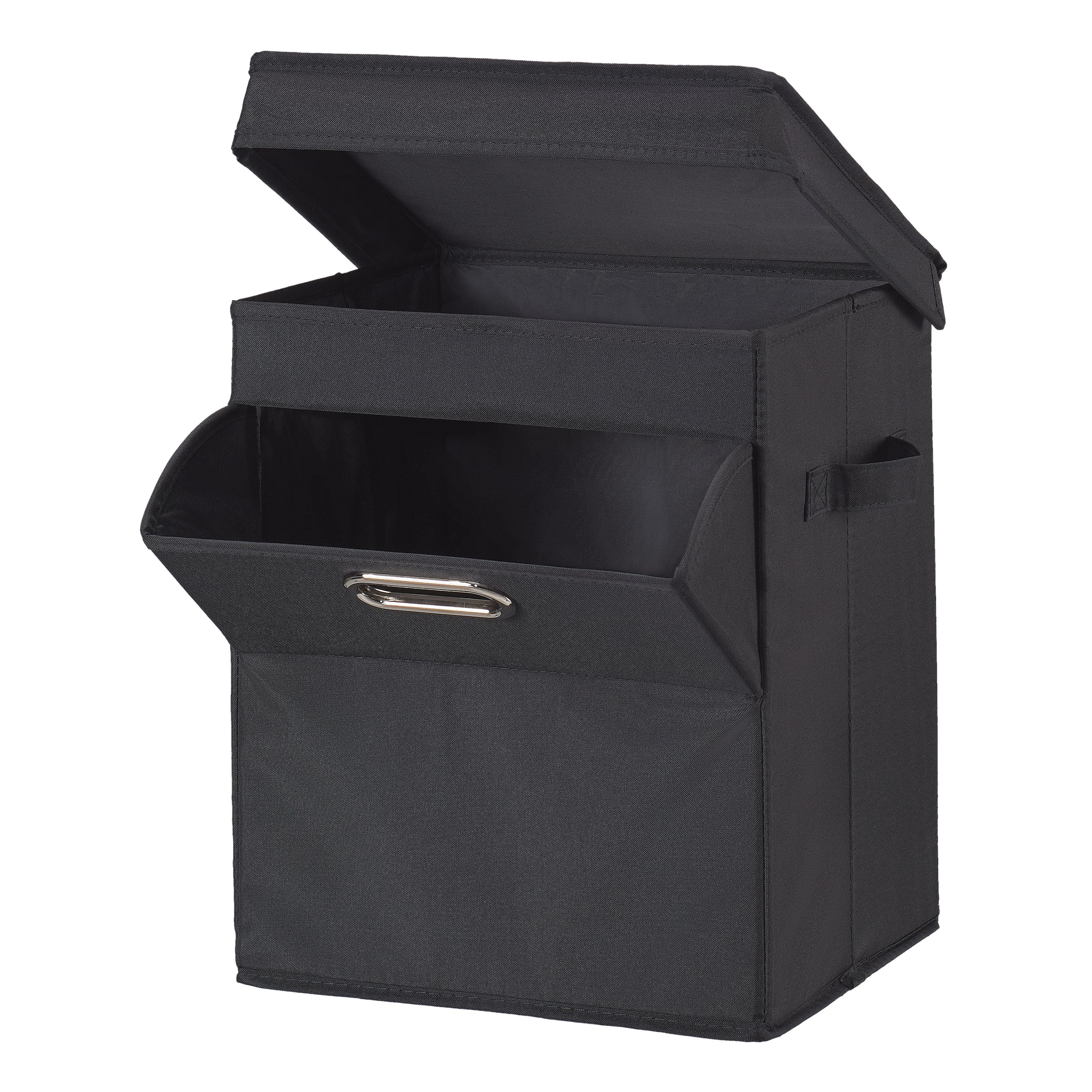 black hamper with lid black hamper with lid