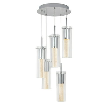 Artika Bubble Flow Spiral Modern Pendant Light Fixture, Chrome