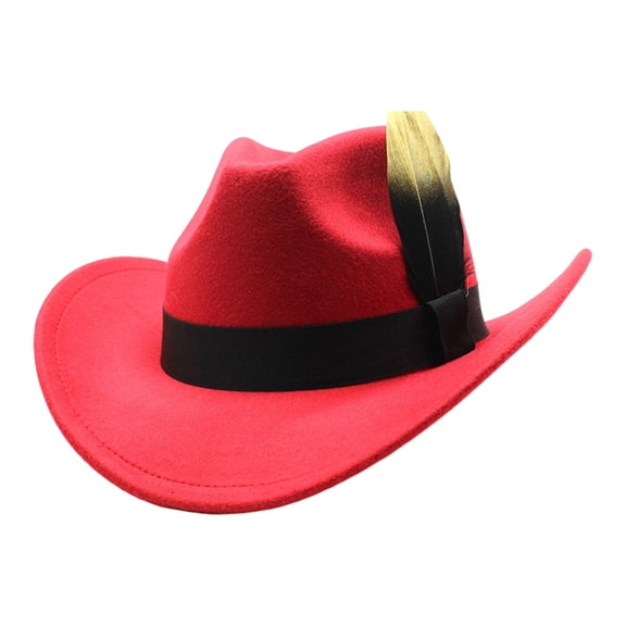 SRZYMJ Western Cowboy Hat for Men Women Jazz Hat Unisex Oktoberfest Hat Ethnic Style Hat Wide Brimmed Hat