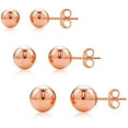 thumbnail image 2 of 14K Rose Gold Polished Round Ball Stud Earrings 5mm, 6mm, 7mm Gold Ball Earrings for Women, Giorgio Bergamo 5mm,6mm,7mm, 2 of 5