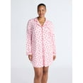 thumbnail image 2 of Joyspun Women's Dreamy Soft Collection Notch Collar Sleepshirt with Long Sleeves, Sizes S-4X, 2 of 5