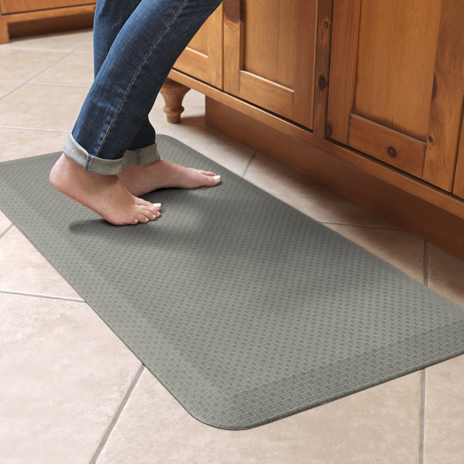 Newlife by GelPro Anti-fatigue Comfort Mat 20x48 Grasscloth Charcoal for sale online 