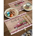 thumbnail image 2 of Easter Placemats Set of 4, Truck Tulip Wood Grain Placemat for Dining Table Decorations, Loads of Love Place Mats, Spring Table Mats for Kitchen Dinner Seasonal Holiday Party Decor, 2 of 6