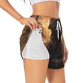 thumbnail image 1 of Balery Lake Meditating Elephant Pantalones cortos deportivos para mujer con forro y dos bolsillos, elásticos, para entrenamiento, gimnasio, yoga-Large, 1 of 7