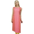 thumbnail image 1 of Phagun Women's Cotton Peach Custom Kurta Straight Kurti Sleeveless Wear Top-4, 1 of 1