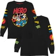 thumbnail image 3 of DC Comics Boys Superman Super Hero Long Sleeve T-Shirt, Looney Tunes for Little and Big Boys Sizes 4-20, Black, 14-16, 3 of 6