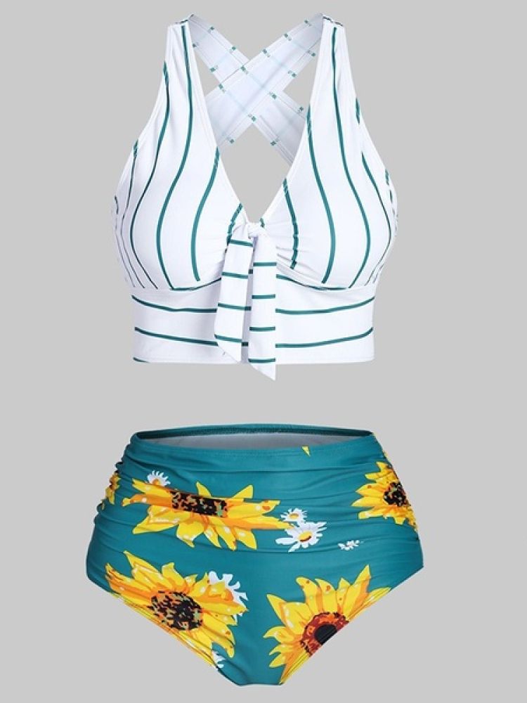 sunflower print bikini
