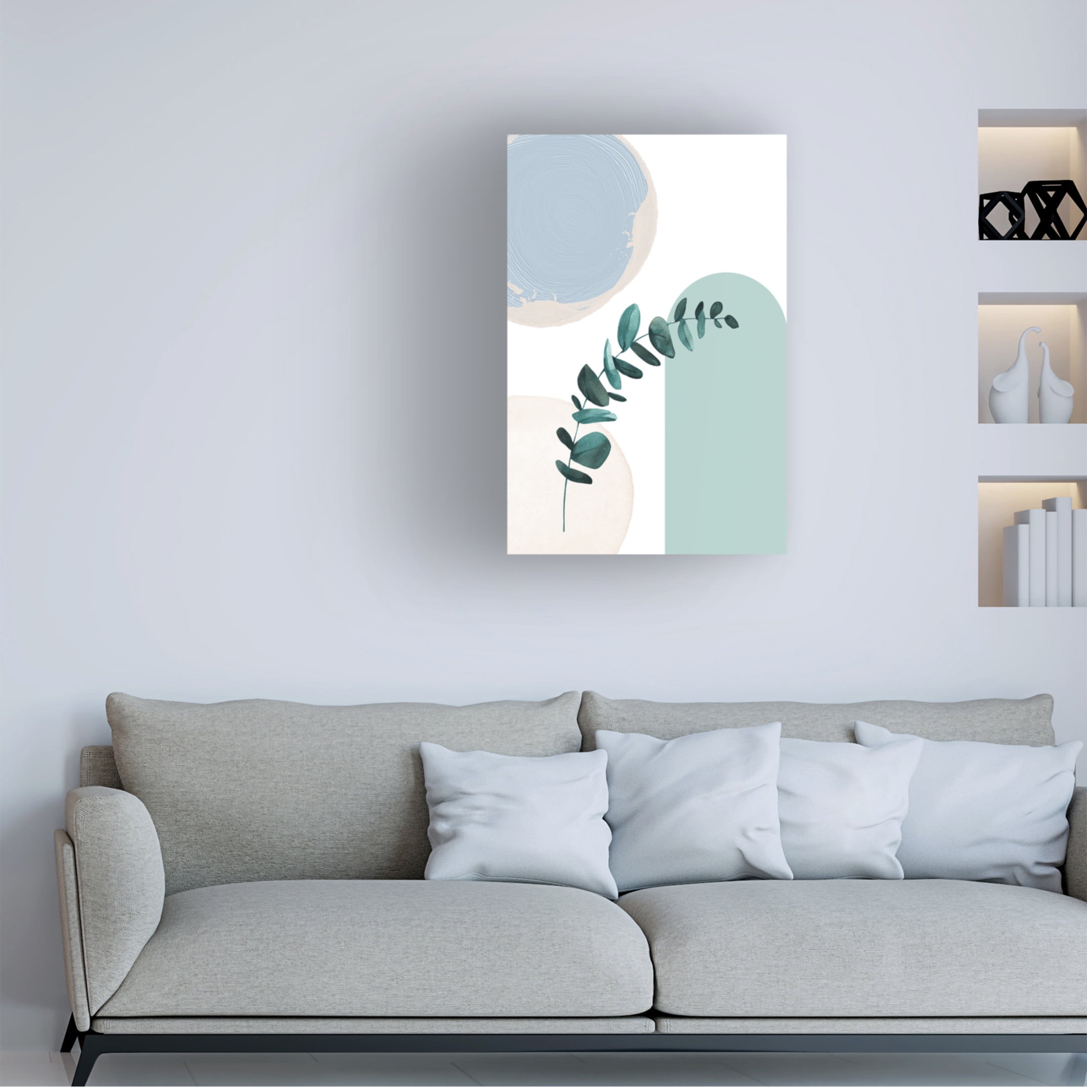 Trademark Fine Art Sally Ann Moss Blue green boho 1 Canvas Wall Art