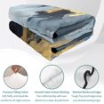 thumbnail image 4 of Full Quilt Set 78''x90'', Blue Black Yellow Oil Painting Lightweight Summer Bedspread Coverlet Set with 2 Pillow Shams, Modern Abstract Breathable All Season Quilt Bedding for Bedroom/Guest Room, 4 of 9