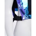 thumbnail image 6 of TiaoBug Kids Girls Shiny Metallic Zip Up Jacket Hip Hop Dance Performance Sparkly Cropped Tank Top Blue 16, 6 of 7