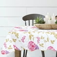 thumbnail image 3 of PiccoCasa Vinyl Tablecloth 60" x 60" Pink Purple Flower Print Waterproof for Wedding Party Decoration, 3 of 7