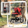 thumbnail image 3 of PawHut Poussette pour Animaux, Poussette pour Chien à 3 Grandes Roues, Transport Pliant de Voyage, Rouge, 3 of 10