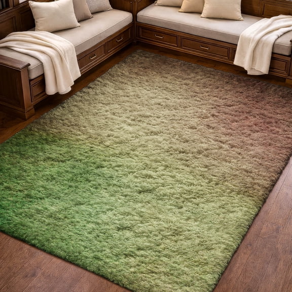 Addison Rugs Dream Shag Premium Machine Washable Transitional Ombre Blush Rectangle Rug, 10' x 14'