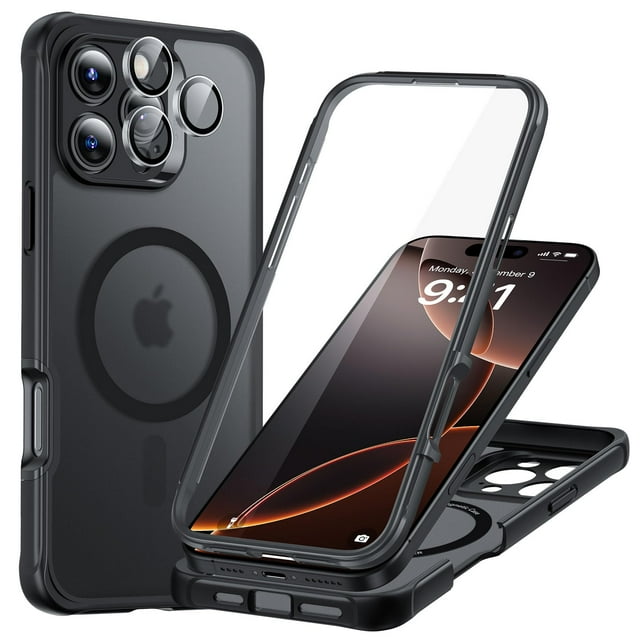 Funda de teléfono ESR para iPhone 16 Pro Max con vidrio templado negro