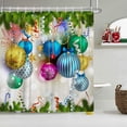 thumbnail image 3 of Christmas Shower Curtains Christmas Balls Xmas Tree Candy Streamers Bathroom Happy New Year Celebration HolidayBathroom Shower Curtain Set Waterproof Fabric with 12 Hooks 72Wx72H Inch, 3 of 6