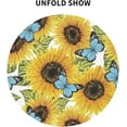 thumbnail image 4 of Spring Sunflower Tablecloth Round 60 Inch Butterfly Tablecloth Waterproof Polyester Washable Table Cover Flower Tablecloth for Kitchen Dining Room Indoor Outdoor Picnic Patio Party Decor, 4 of 6