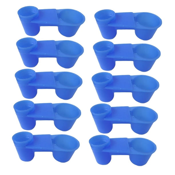 Bebedero automático de pájaros piezas, vaso de plástico, botellas de agua de para accesorios de alimentación de de pollo - Azul 11 x 4.5cm