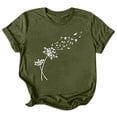 thumbnail image 5 of TSADFHJI Chandails en Molleton Femmes Mode Décontractée Impression Mots Col Rond Manches Courtes Tee Tops Tunique Blouse S Vert, 5 of 5
