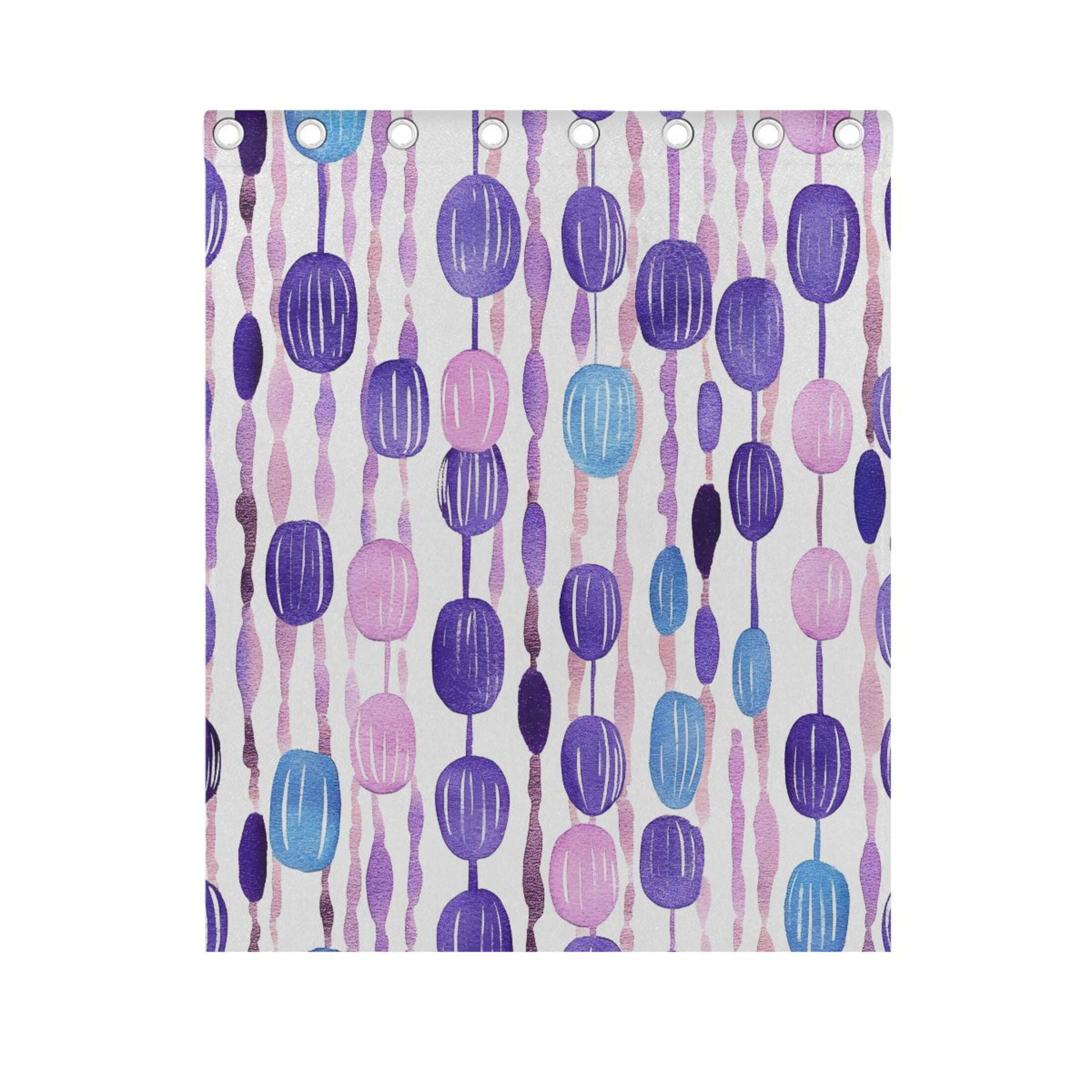 Purple and Blue Bead Pattern 63x55in Window Curtain Panels 63x55in 2-Piece Heavy Duty 80% Light Blocking