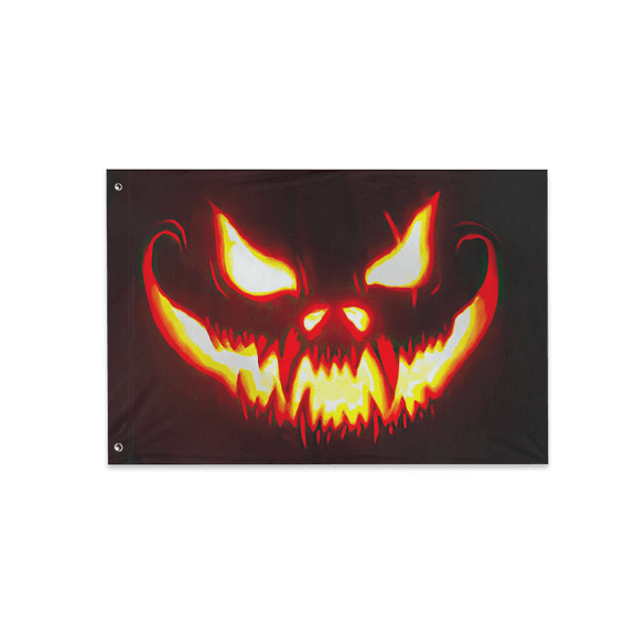 Halloween Pumpkin Flag, Horror-Decorative Flag 2x3ft Single Sided, Fall Outdoor Pumpkin Flag for Yards Garden Porches Fences Walls and Halloween Outdoor Decor