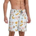 thumbnail image 2 of Kdxio Squirrel In The Forest Print Mens Sleep Shorts Bottoms Soft Comfy Pajama Wear Pants with Drawstring Pockets, 2 of 7