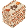 thumbnail image 3 of Thanksgiving Pumpkin and Turkey Washcloth 12x12in Set, 6 Pack Absorbent Cotton Towel Square Kitchen Dishes Towels, Soft Cleaning Face Hand Towel Fast Drying, 3 of 7