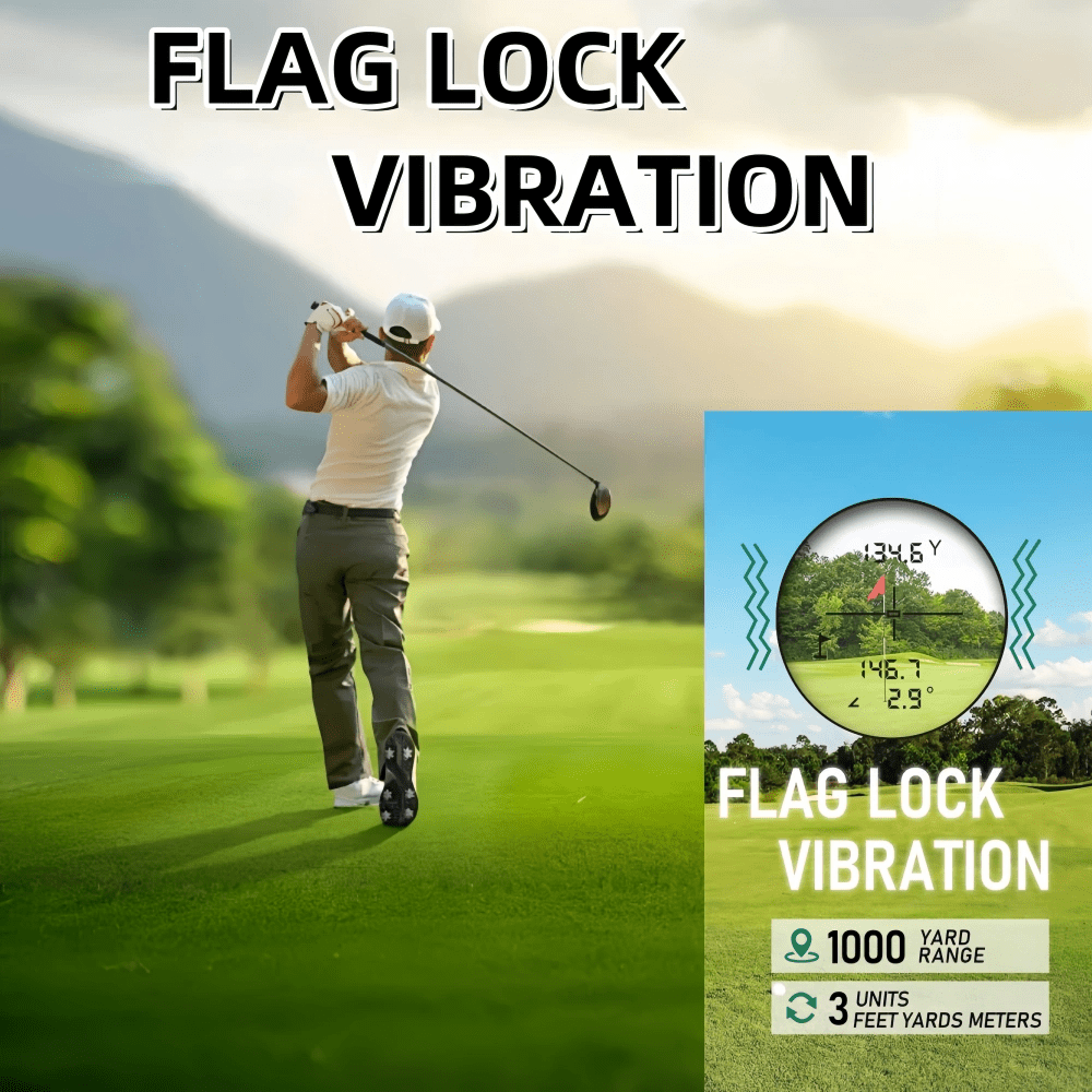 Golf Rangefinder with Magnet, Slope Switch for Tournament Legal, Flagpole Lock and Vibration, 1000 Yards Rechargeable Range Finder for Golfing