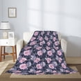 thumbnail image 2 of Disketp Flowers Cozy Flannel Fleece Throw Blanket: Has a velvety texture for All Seasons - Perfect for Women, Men, & Kids"40"x30", 2 of 6