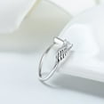 thumbnail image 3 of Wings Anniversary Ring Enhancer for Women Heart Cut CZ Sterling Silver Ginger Lyne Collection, 3 of 7