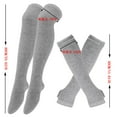 thumbnail image 2 of Sales UHGANN Under $5 Womens Striped Knee High Socks Long Knitted Arm Warmers Fingerless Gloves for Halloween Christmas, 2 of 3