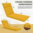 thumbnail image 2 of Kimunuk Outdoor Chaise Lounge Cushions set of 2, 80" x 26" x 4" Waterproof Pool Beach Recliner Replacement Cushions with Ties, Yellow, 2 of 7