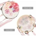 thumbnail image 6 of Tambourines for Adults Kids Handheld Percussion Drum with Birch Metal Jingle Bell, Single Row Wooden Percussion Tambourines for KTV Party Stage Performance (6.9 in), 6 of 9